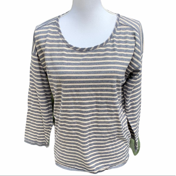 Madewell Striped Sweater Top Cropped Sleeves Small - Picture 4 of 8